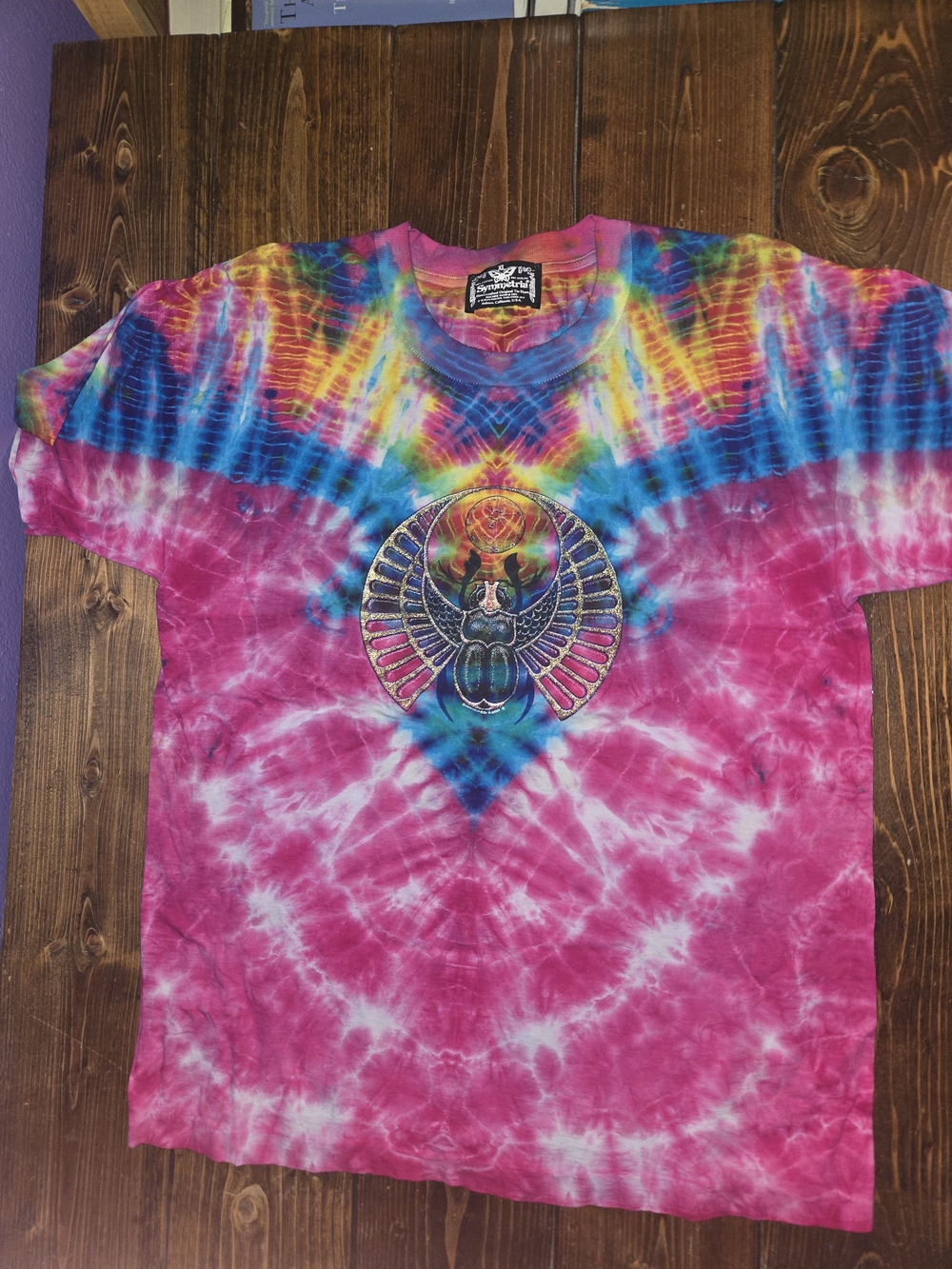Vtg 1983 1984 Symmetria R Hahn Grateful Dead Tie Dye Shirt XL Scarab Zodiac